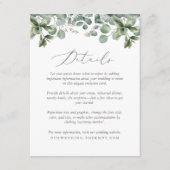 Rustic Elegant Greenery Eucalyptus Wedding Details Informatiekaartje (Voorkant)