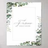 Rustic Elegant Greenery Eucalyptus Wedding Favors Poster (Voorkant)