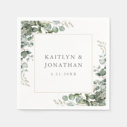 Rustic Elegant Greenery Eucalyptus Wedding Servet (Voorkant)