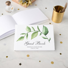 Rustic Elegant Greenery Gender Neutral Baby shower Gastenboek