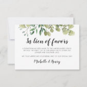 Rustic Elegant Greenery in Lieu of Favors Kaart Notitiekaartje (Voorkant)