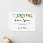 Rustic Elegant Greenery in Lieu of Favors Kaart Notitiekaartje (Voorkant / Achterkant in situ)