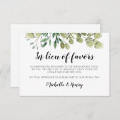 Rustic Elegant Greenery in Lieu of Favors Kaart Notitiekaartje (Voorkant / Achterkant)
