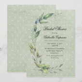 Rustic Elegant Greenery Leaves Vrijgezellenfeest Kaart (Voorkant / Achterkant)