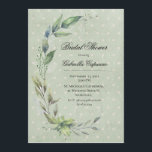 Rustic Elegant Greenery Leaves Vrijgezellenfeest Kaart<br><div class="desc">Deze elegante bruiddoucheuitnodiging bevat gemengde waterverf groen en een verscheidenheid aan bladeren. Weathered faded rustic Polkadot achtergrond voegt aan de uniciteit van deze uitnodiging toe. Overeenkomende objecten beschikbaar. Pas aan zoals nodig. Klik op de link "Verder aanpassen" als u deze wilt aanpassen en gebruik het ontwerpgereedschap om uw persoonlijke wijzigingen...</div>