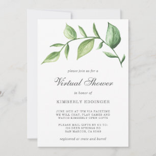 Rustic Elegant Greenery Virtual Vrijgezellenfeest Kaart