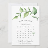 Rustic Elegant Greenery Wedding Calendar Save The Date (Voorkant)