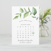 Rustic Elegant Greenery Wedding Calendar Save The Date (Staand voorkant)