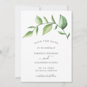 Rustic Elegant Greenery Wedding Save The Date (Voorkant)