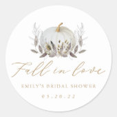 Rustic Elegant Herfst in Love Vrijgezellenfeest Fa Ronde Sticker (Voorkant)