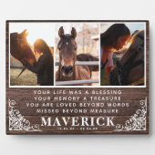 Rustic Elegant Horse Photo & Quote Memorial Fotoplaat (Voorkant)