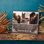 Rustic Elegant Horse Photo & Quote Memorial Fotoplaat (Zijkant)
