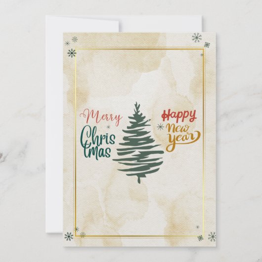 Rustic Elegant kerstmis, uitnodiging (Achterkant)