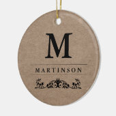 Rustic Elegant Kraft Paper Monogram met Vlaams Keramisch Ornament (Links)