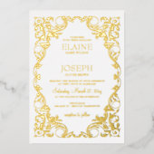 Rustic Elegant  Lijst Wedding Folie Uitnodiging (Voorkant)