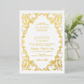 Rustic Elegant  Lijst Wedding Folie Uitnodiging (Staand Voorkant)
