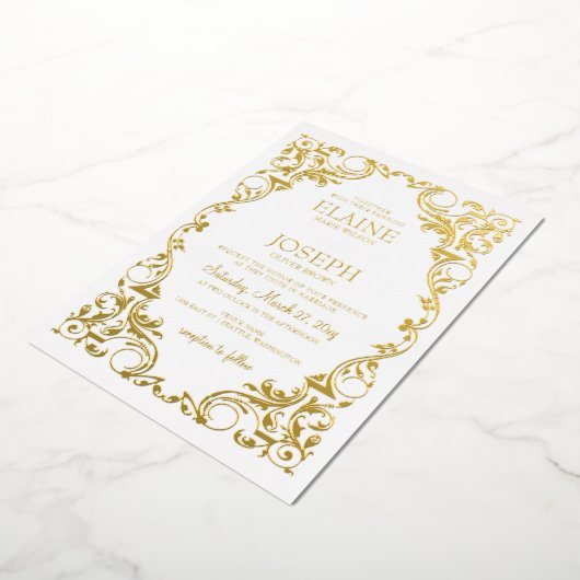 Rustic Elegant  Lijst Wedding Folie Uitnodiging (Gedraaid)