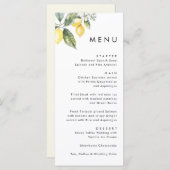 Rustic Elegant Minimal Lemon Garden Wedding Menu (Voorkant / Achterkant)