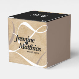 Rustic Elegant  Monogram Burlap Wedding Bedankdoosjes