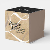 Rustic Elegant  Monogram Burlap Wedding Bedankdoosjes (Achterkant)