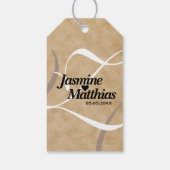 Rustic Elegant  Monogram Burlap Wedding Cadeaulabel (Achterkant)