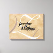 Rustic Elegant Monogram Burlap Wedding Canvas Afdruk (Voorkant)