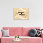 Rustic Elegant Monogram Burlap Wedding Canvas Afdruk (Insitu (Woonkamer))