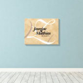 Rustic Elegant Monogram Burlap Wedding Canvas Afdruk (Insitu (Houten vloer))