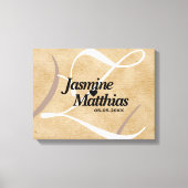 Rustic Elegant  Monogram Burlap Wedding Canvas Afdruk (Voorkant)