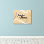 Rustic Elegant  Monogram Burlap Wedding Canvas Afdruk (Insitu (Houten vloer))