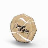 Rustic Elegant  Monogram Burlap Wedding Fotoblokken (Rechts)