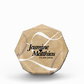 Rustic Elegant  Monogram Burlap Wedding Fotoblokken (Voorkant)