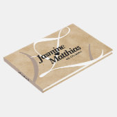 Rustic Elegant  Monogram Burlap Wedding Gastenboek (Hoek)