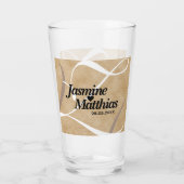 Rustic Elegant Monogram Burlap Wedding Glas (Achterkant)