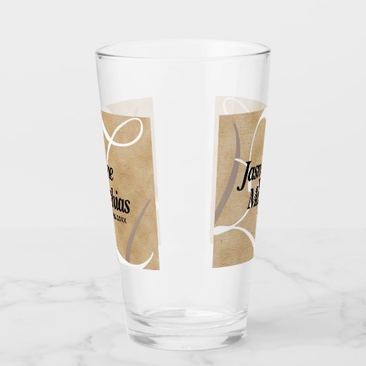 Rustic Elegant  Monogram Burlap Wedding Glas (Links)