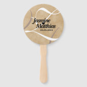 Rustic Elegant Monogram Burlap Wedding Handwaaier (Achterkant)