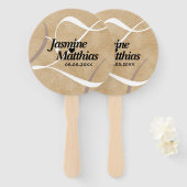Rustic Elegant  Monogram Burlap Wedding Handwaaier (Voorkant en achterkant)