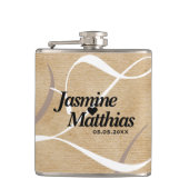 Rustic Elegant  Monogram Burlap Wedding Heupfles (Voorkant)