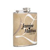 Rustic Elegant  Monogram Burlap Wedding Heupfles (Rechts)