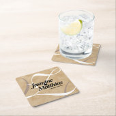 Rustic Elegant  Monogram Burlap Wedding Kartonnen Onderzetters (Insitu)