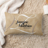 Rustic Elegant  Monogram Burlap Wedding Kussen (Deken)