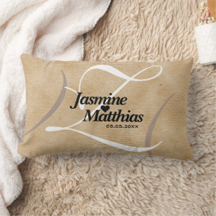 Rustic Elegant  Monogram Burlap Wedding Kussen