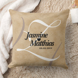 Rustic Elegant Monogram Burlap Wedding Kussen