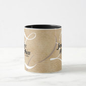 Rustic Elegant Monogram Burlap Wedding Mok (Midden)