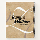 Rustic Elegant  Monogram Burlap Wedding Notitieboek (Achterkant)