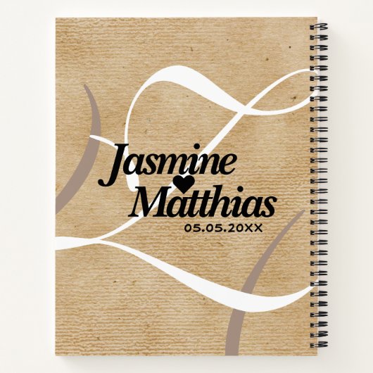 Rustic Elegant Monogram Burlap Wedding Notitieboek (Achterkant)