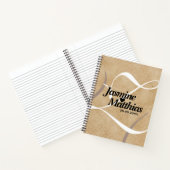 Rustic Elegant  Monogram Burlap Wedding Notitieboek (Binnen)