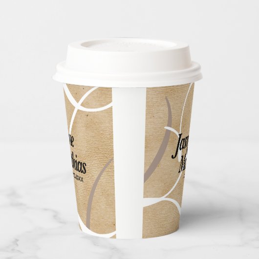 Rustic Elegant  Monogram Burlap Wedding Papieren Bekers (Links)