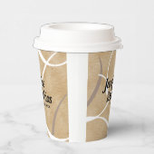 Rustic Elegant  Monogram Burlap Wedding Papieren Bekers (Rechts)