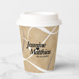 Rustic Elegant  Monogram Burlap Wedding Papieren Bekers